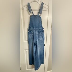 Evereve Women's Ever Denim Wide Leg Cropped Overall Size 24